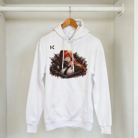 Kiaoko Classic Unisex Pullover Hoodie Makima of Chainsaw man anime هودي بول اوفر للجنسين طبع شخصية ماكيما من انيمي رجل المنشار