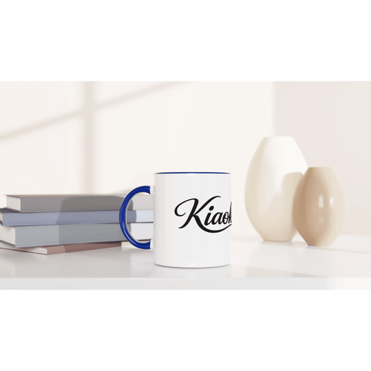 White 11oz Ceramic Mug with Color Inside كوب سيراميك براند كيووكو - Kiaoko Store متجر كيوكو