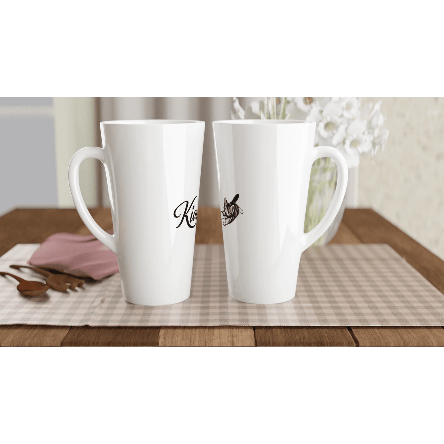 White Latte 17oz Ceramic Mug كوب لاتيه ابيض - Kiaoko Store متجر كيوكو