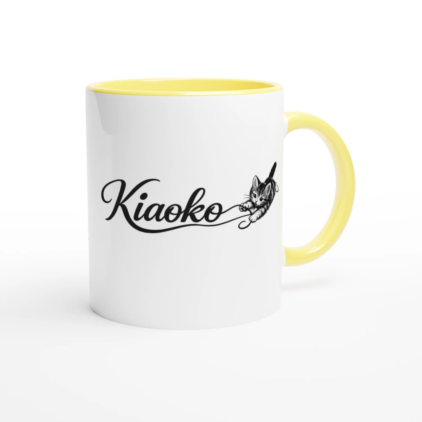 11oz Ceramic Mug Ceramic Yellow كوب سيراميك كات موم لطيف - Kiaoko Store متجر كيوكو
