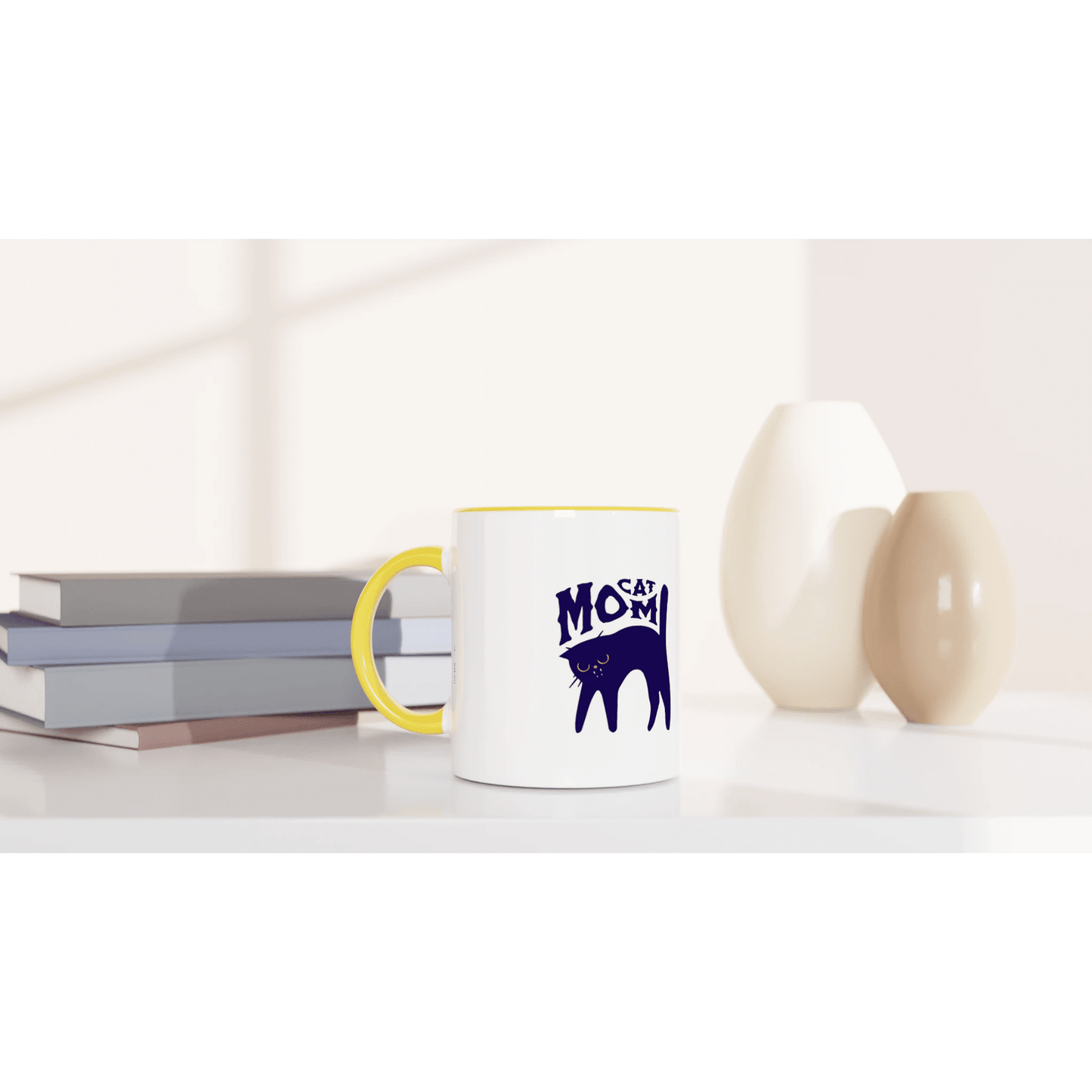 11oz Ceramic Mug Ceramic Yellow كوب سيراميك كات موم لطيف - Kiaoko Store متجر كيوكو
