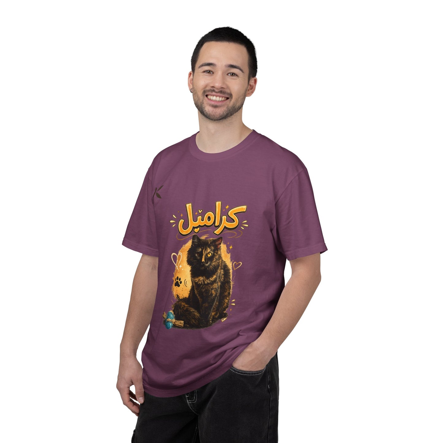 Caramel Cat T-Shirt — Cute Arabic 'كارامل' Graphic Tee تشيرت براند كيوكو مطبوع قطة كراميل