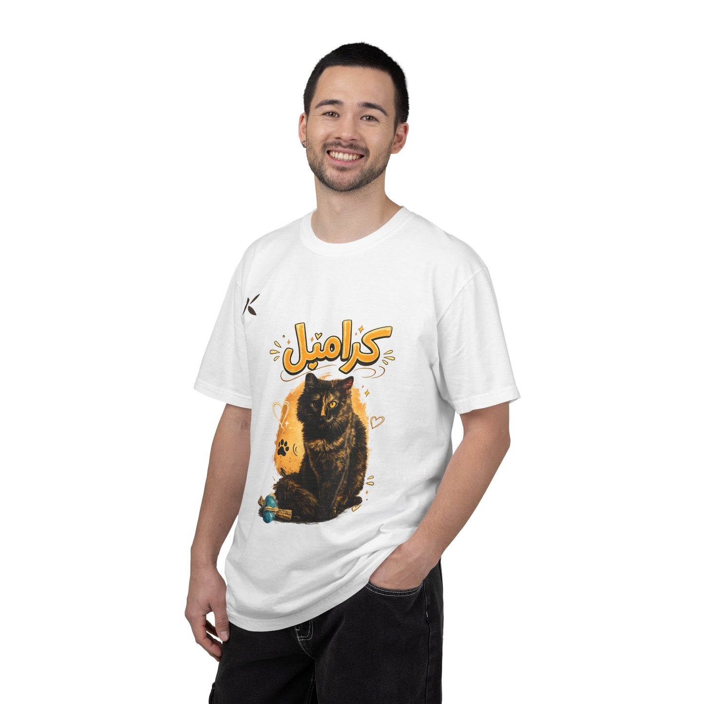 Caramel Cat T-Shirt — Cute Arabic 'كارامل' Graphic Tee تشيرت براند كيوكو مطبوع قطة كراميل