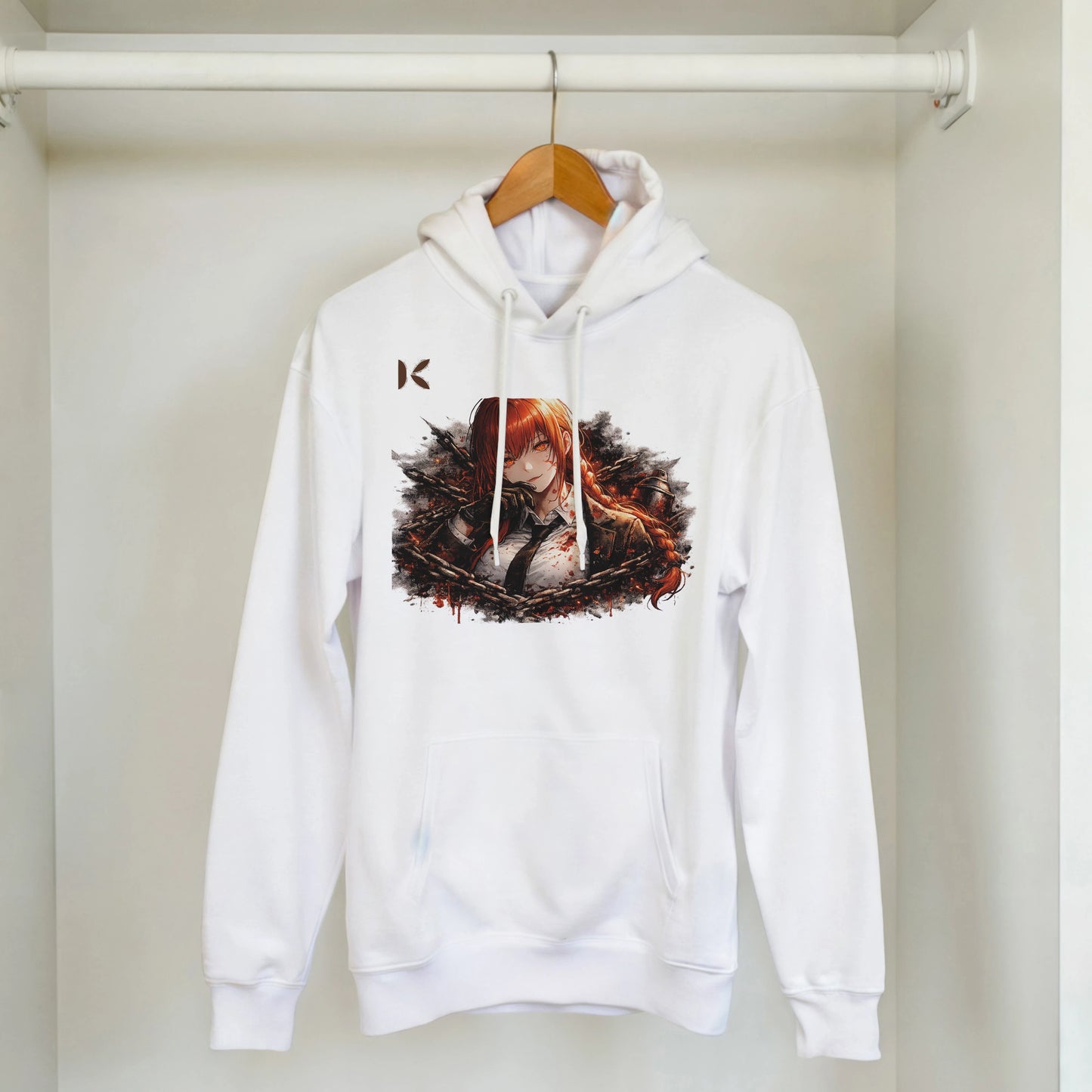 Kiaoko Classic Unisex Pullover Hoodie Makima of Chainsaw man anime هودي بول اوفر للجنسين طبع شخصية ماكيما من انيمي رجل المنشار