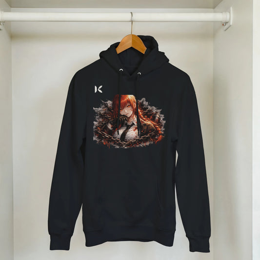 Kiaoko Classic Unisex Pullover Hoodie Makima of Chainsaw man anime هودي بول اوفر للجنسين طبع شخصية ماكيما من انيمي رجل المنشار
