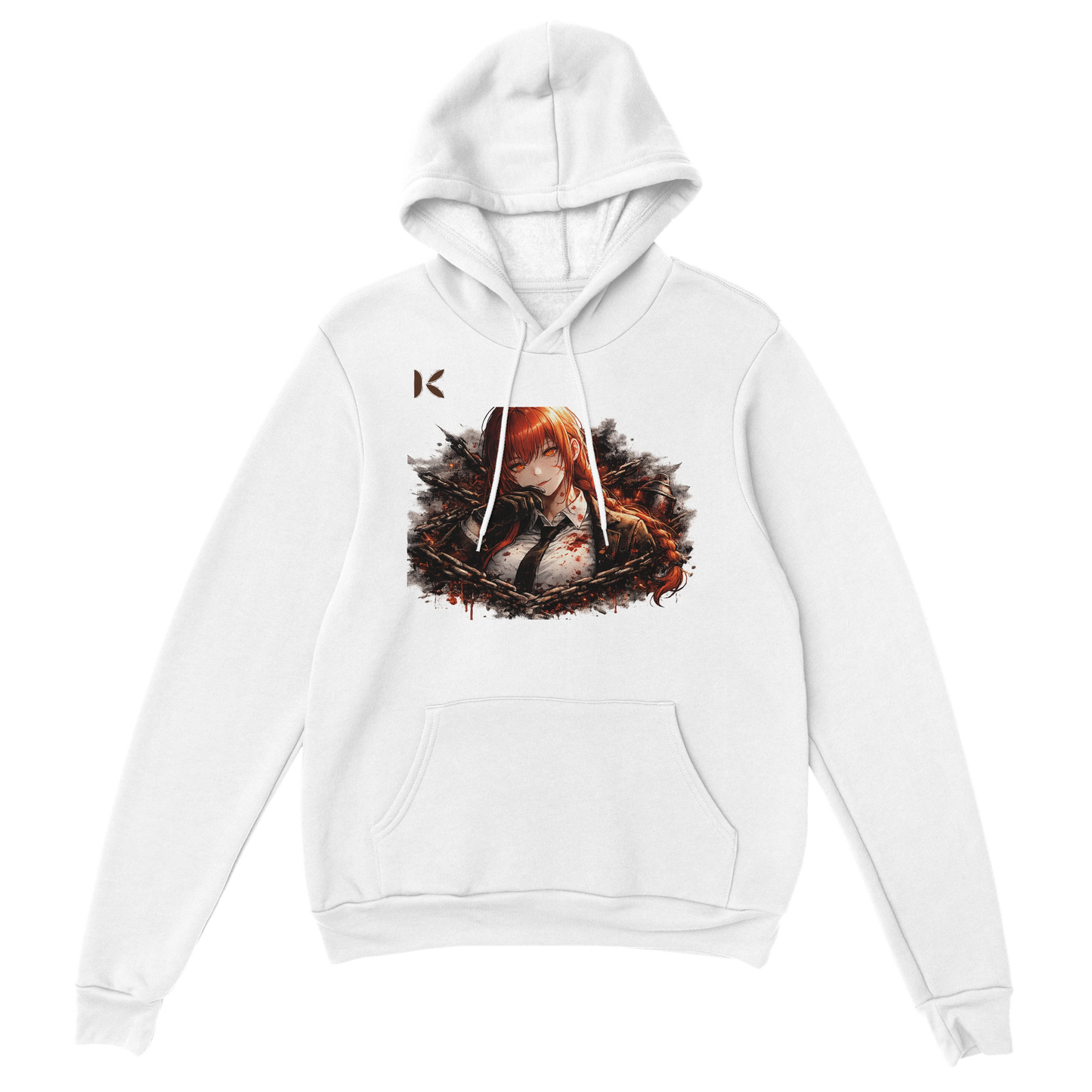 Kiaoko Classic Unisex Pullover Hoodie Makima of Chainsaw man anime هودي بول اوفر للجنسين طبع شخصية ماكيما من انيمي رجل المنشار