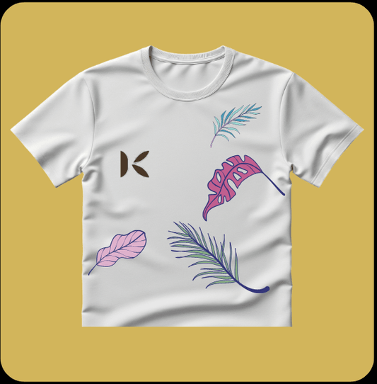 Kiaoko short sleeve tshirt تشيرت براند كيوكو ابيض قطني - Kiaoko Store متجر كيوكو
