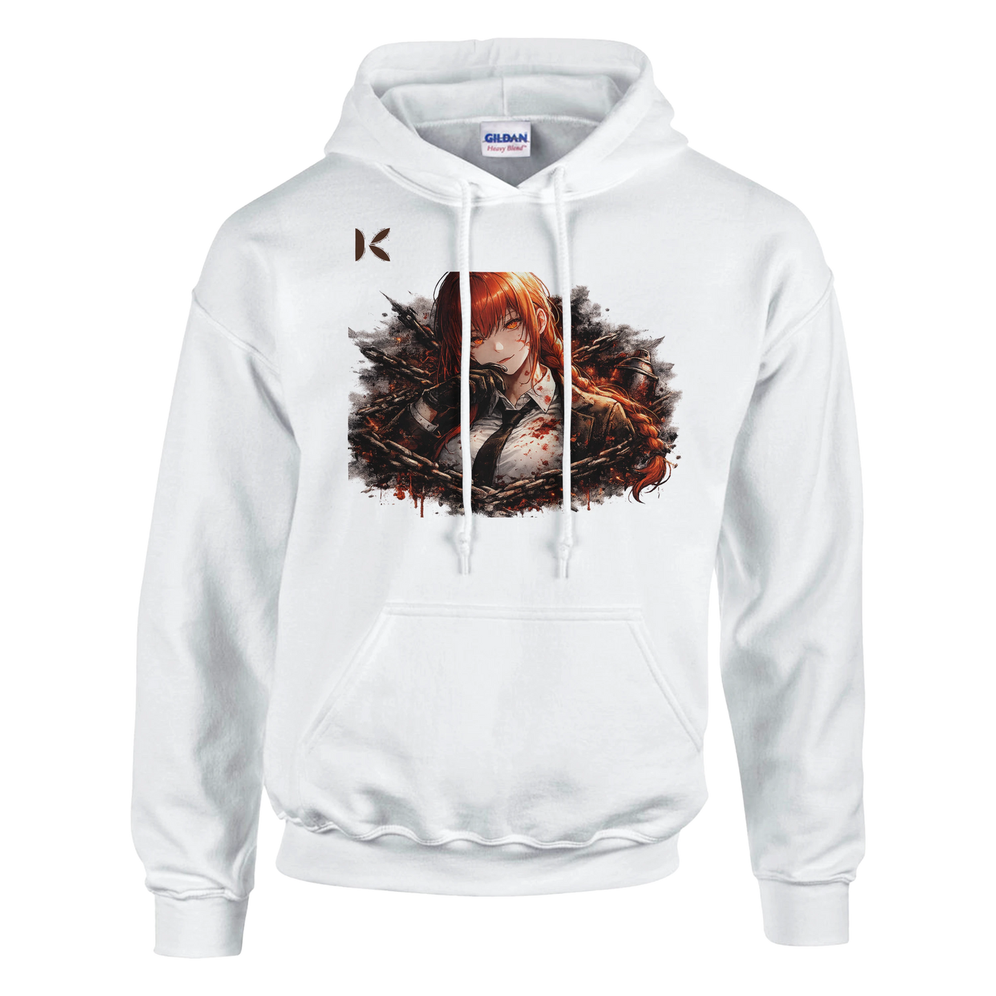 Kiaoko Classic Unisex Pullover Hoodie Makima of Chainsaw man anime هودي بول اوفر للجنسين طبع شخصية ماكيما من انيمي رجل المنشار