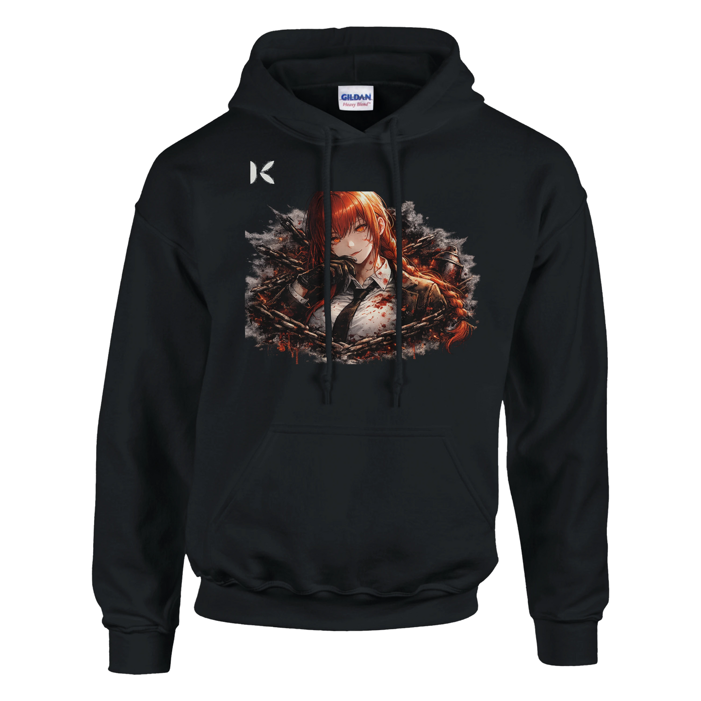 Kiaoko Classic Unisex Pullover Hoodie Makima of Chainsaw man anime هودي بول اوفر للجنسين طبع شخصية ماكيما من انيمي رجل المنشار