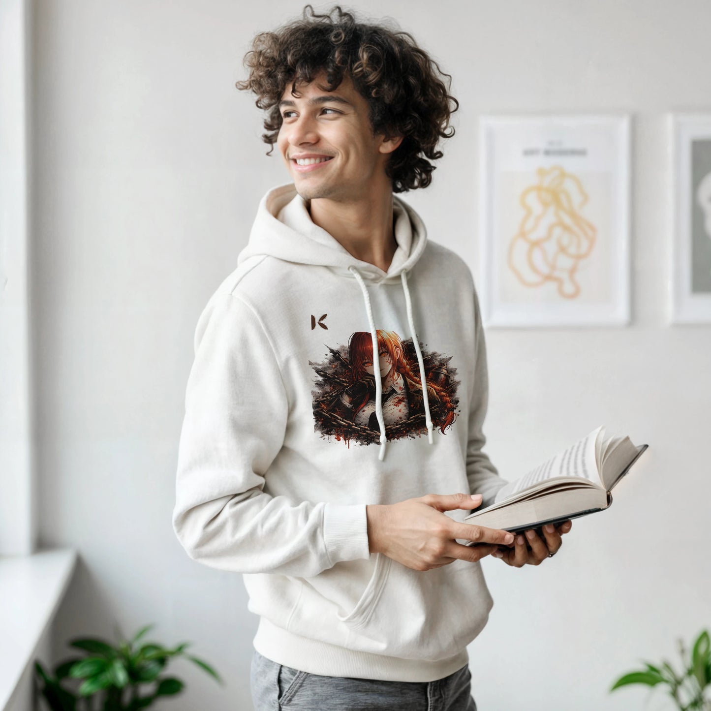 Kiaoko Classic Unisex Pullover Hoodie Makima of Chainsaw man anime هودي بول اوفر للجنسين طبع شخصية ماكيما من انيمي رجل المنشار