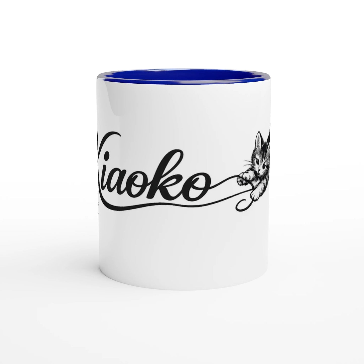 White 11oz Ceramic Mug with Color Inside كوب سيراميك براند كيووكو - Kiaoko Store متجر كيوكو