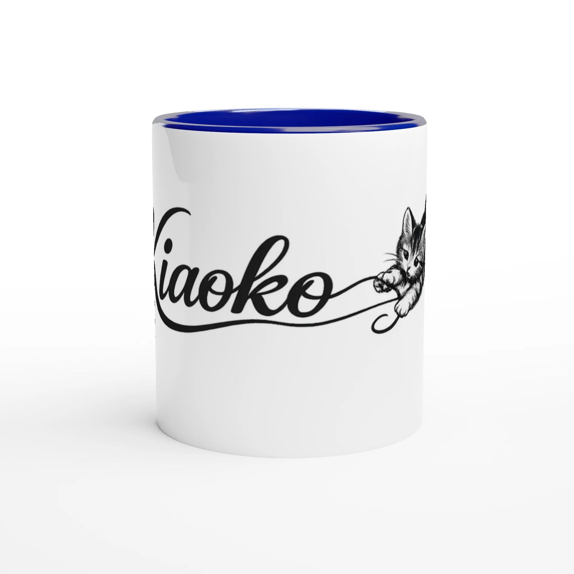 White 11oz Ceramic Mug with Color Inside كوب سيراميك براند كيووكو - Kiaoko Store متجر كيوكو