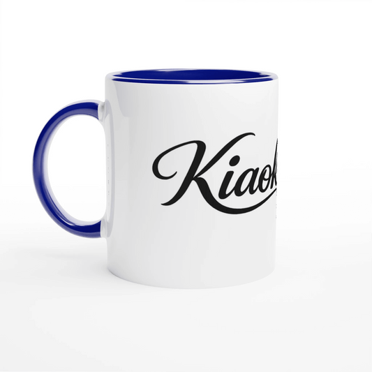 White 11oz Ceramic Mug with Color Inside كوب سيراميك براند كيووكو - Kiaoko Store متجر كيوكو