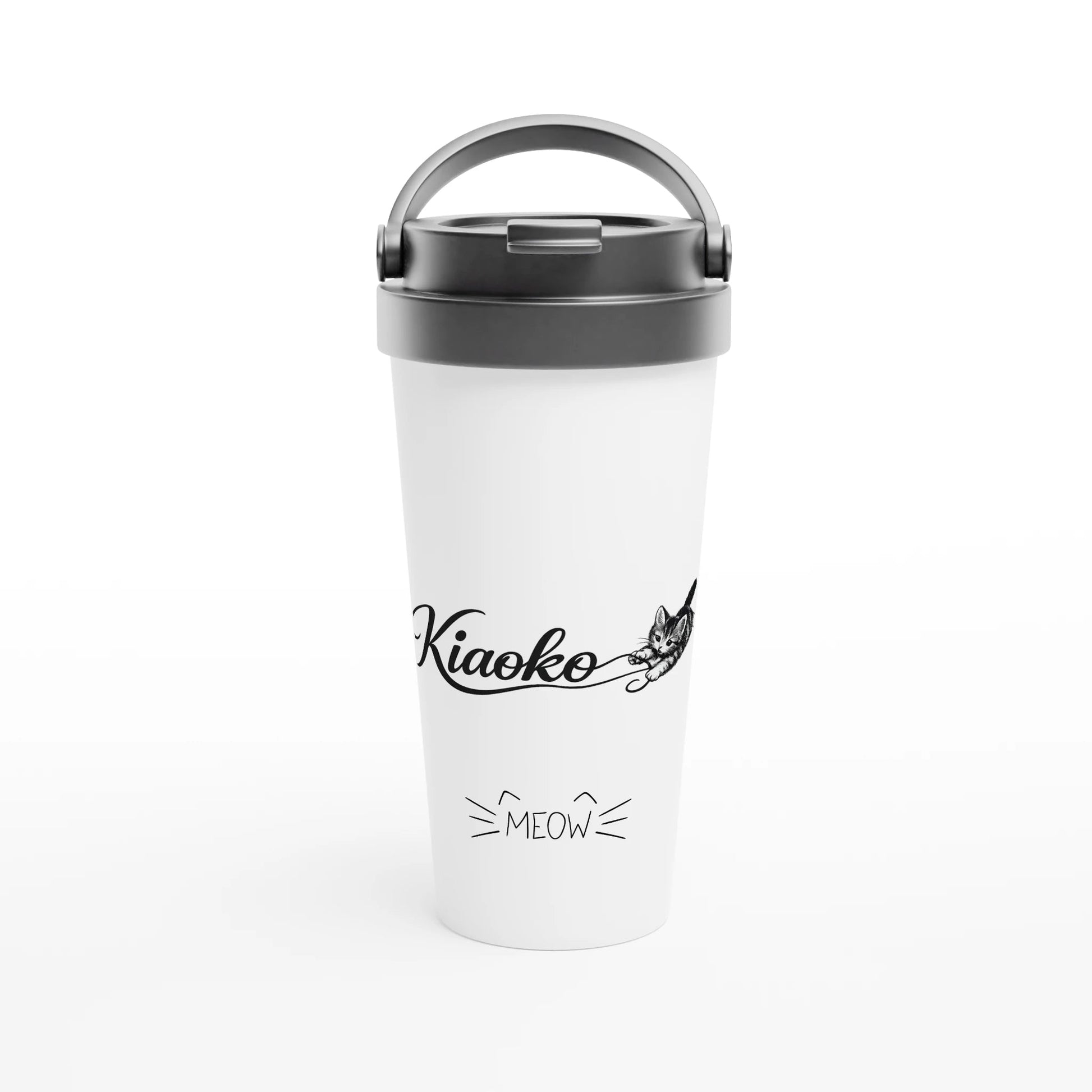 White 15oz Stainless Steel Travel Mug كوب سفر ستانل ستيل - Kiaoko Store متجر كيوكو