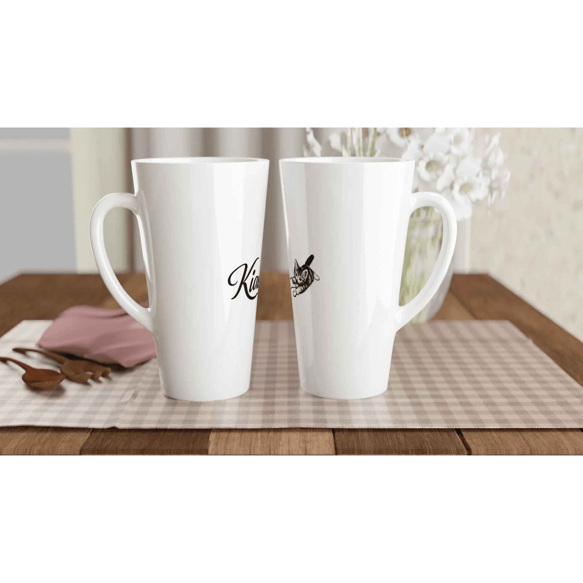 White Latte 17oz Ceramic Mug كوب لاتيه ابيض - Kiaoko Store متجر كيوكو