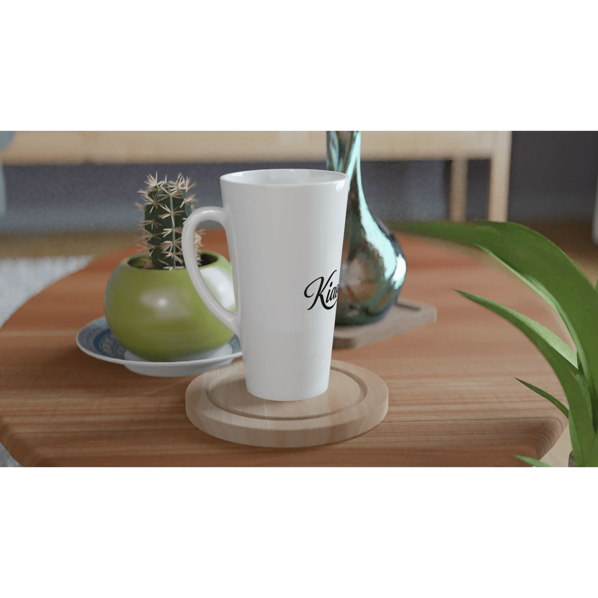 White Latte 17oz Ceramic Mug كوب لاتيه ابيض - Kiaoko Store متجر كيوكو