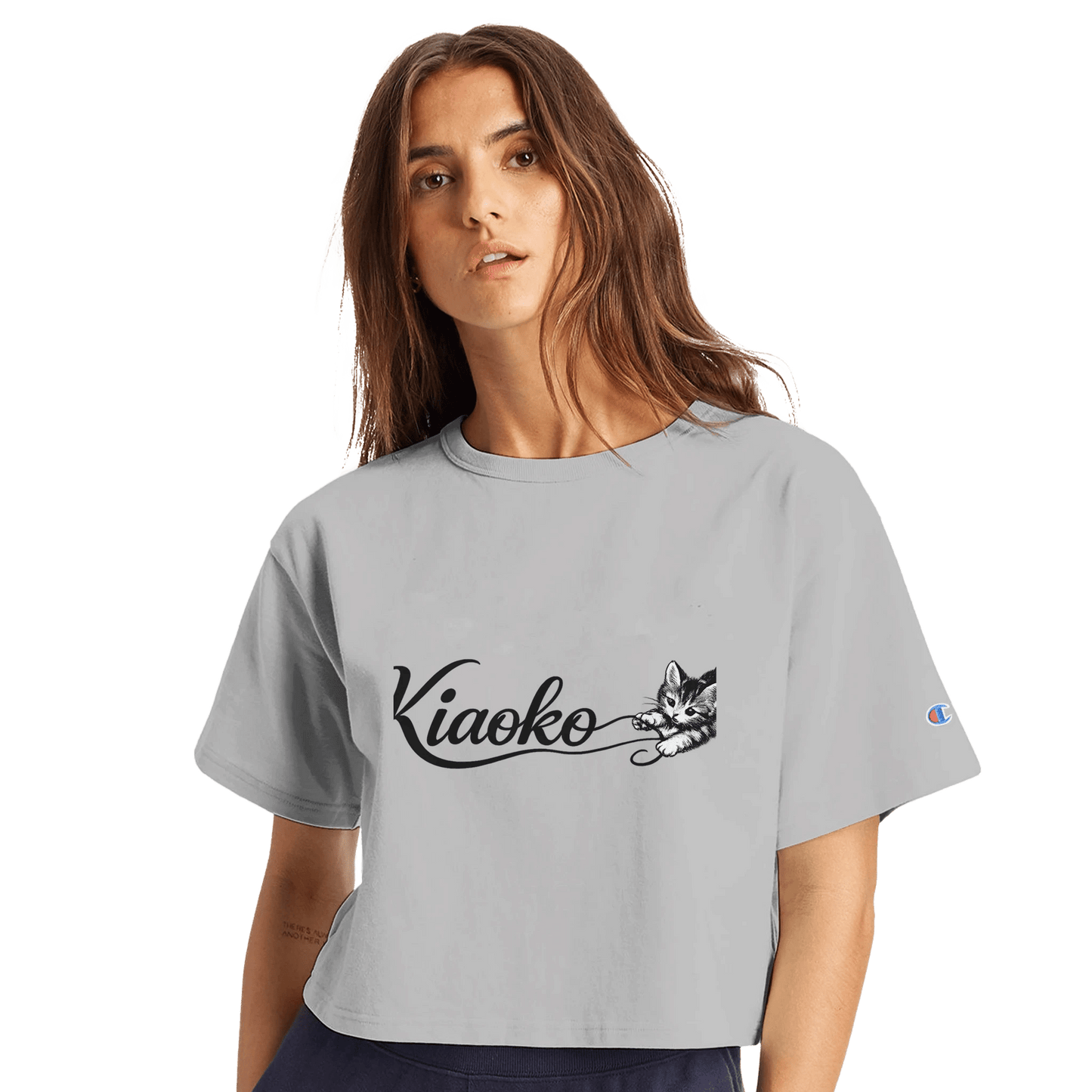 Women's Cropped Heritage Crewneck T-Shirt | Champion T453W تشيرت مقصوص نسائي براند كيووكو - Kiaoko Store متجر كيوكو