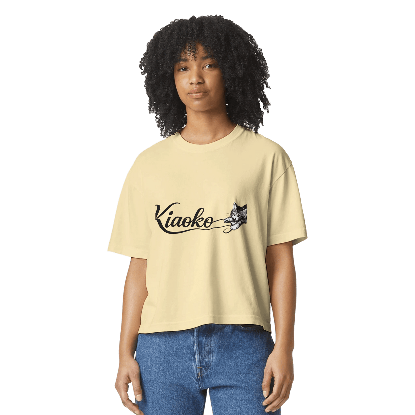 Women's Heavyweight Cropped T-Shirt | Comfort Colors 3023CL تيشيرت نسائي مقصوص راند كيووكو - Kiaoko Store متجر كيوكو
