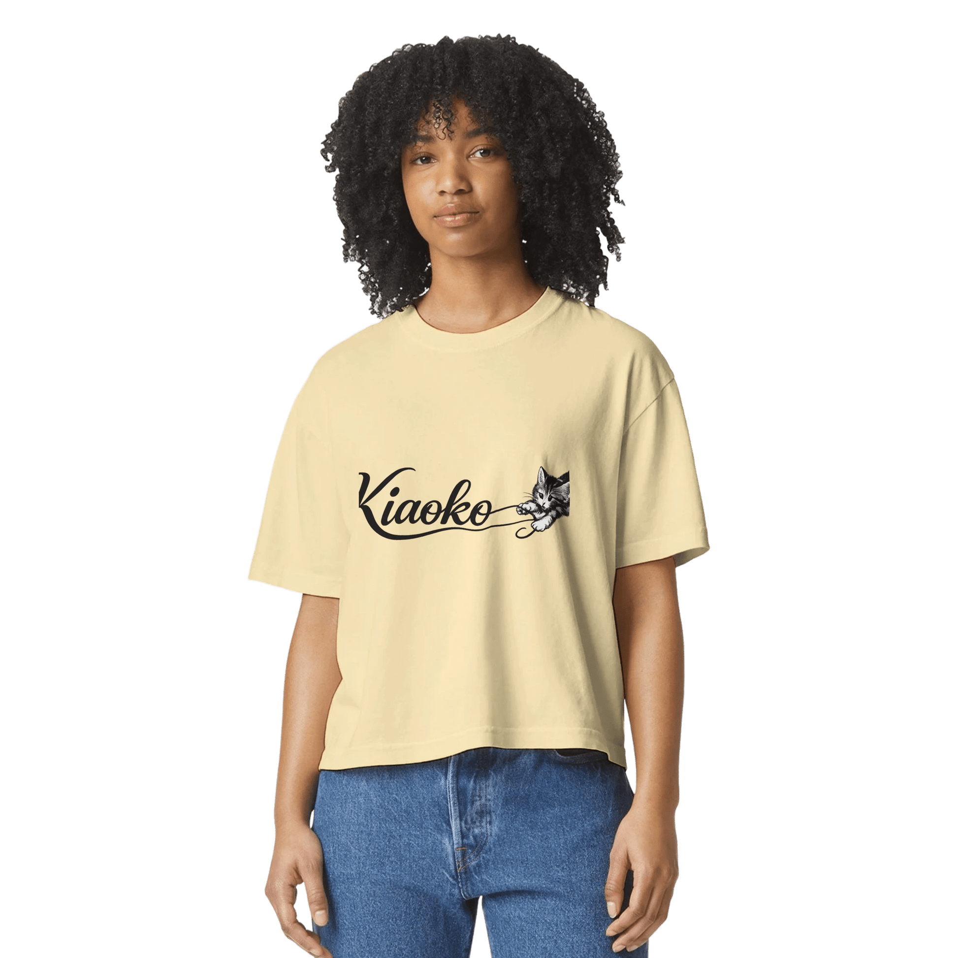 Women's Heavyweight Cropped T-Shirt | Comfort Colors 3023CL تيشيرت نسائي مقصوص راند كيووكو - Kiaoko Store متجر كيوكو